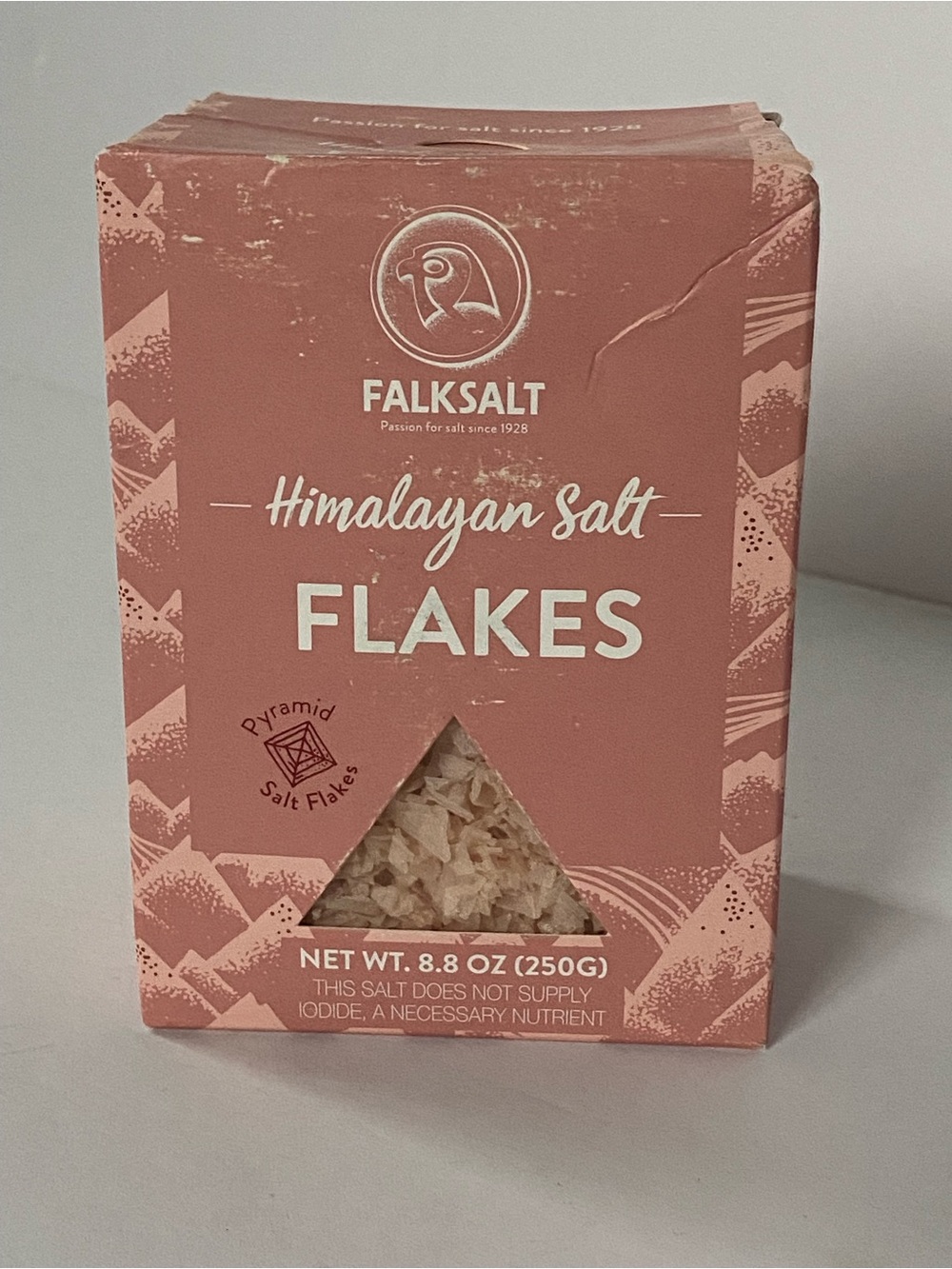 FALKSALT Himalayan Salt Flakes 8.8 Oz Salt Box Pink Pyramid Natural New in box